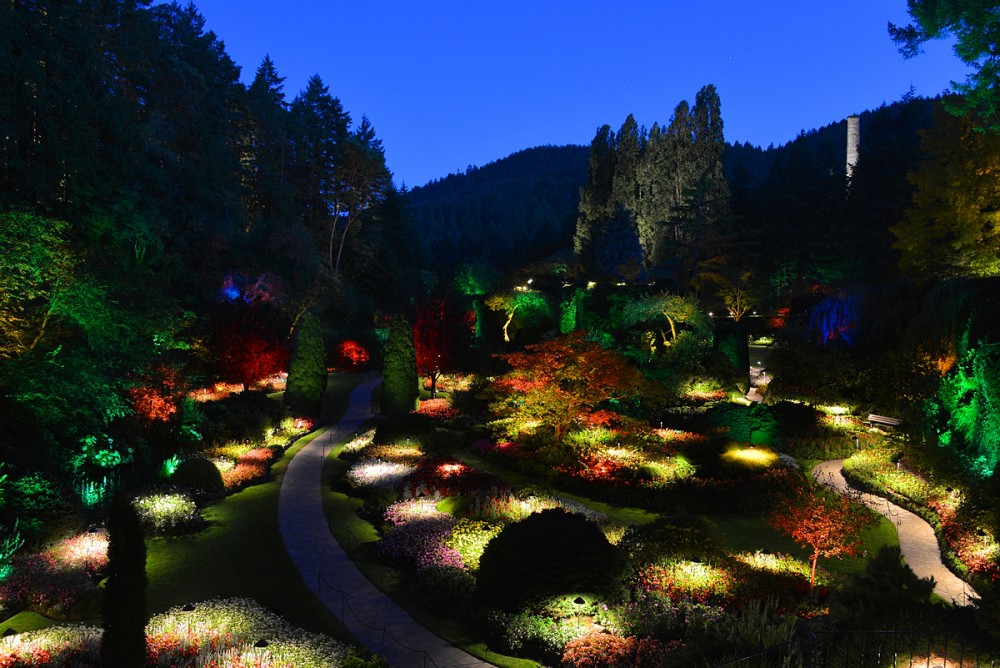 butchart gardens night Fasci Garden